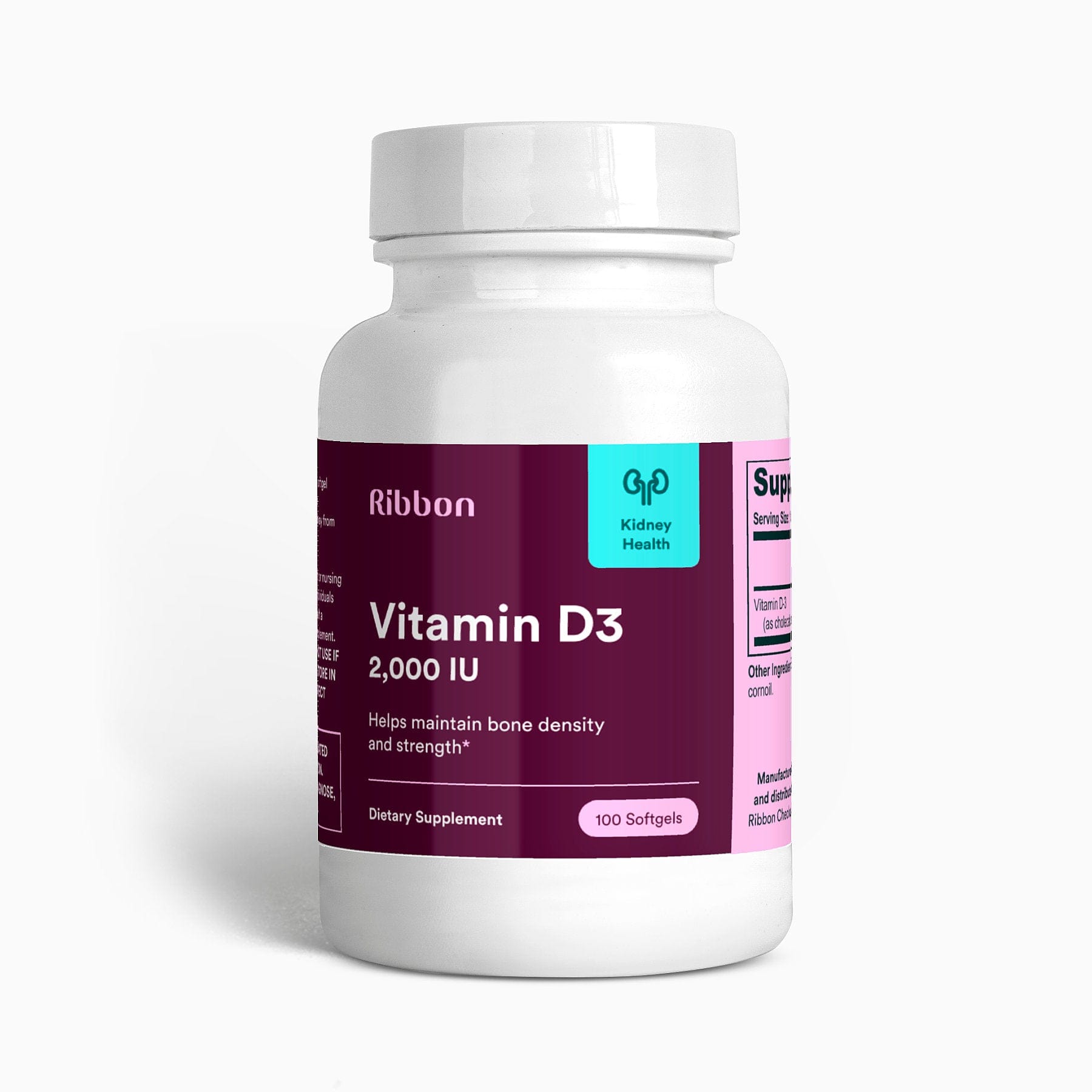 Ribbon Checkup Vitamins & Minerals Vitamin D3 2,000 IU